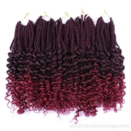 Wholesale Price  Curly Senegalese Twist Crochet Hair Braids Synthetic Crochet Braids Pre-Twisted Flashy Curly End for Women